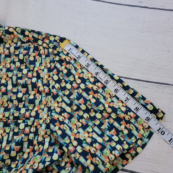 Projek Raw Size M Tropical Drink Print Short Sleeve Button Up Vacation Shirt - Picture 7 of 9